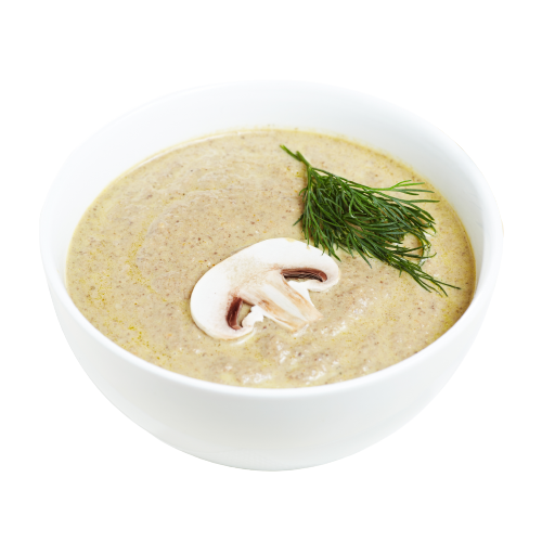 Сливочно-грибной суп с гренками
